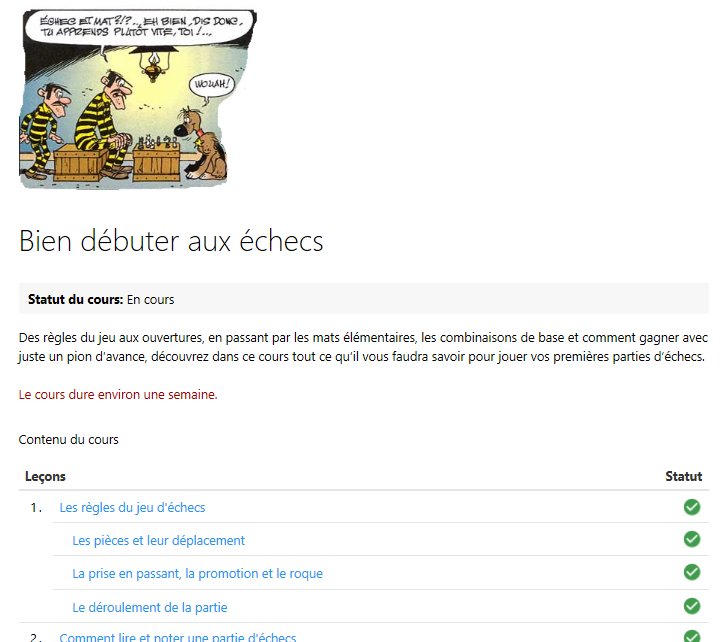 Ouverture de l cole apprendre les echecs